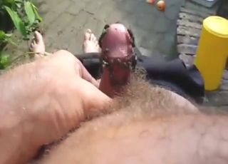 Pleasing experience with flies all over his dick