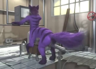 Furry porn movie with taboo draining for a fox